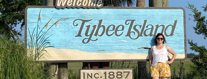 Tybee Island Welcome Sign is one of Kristen’s Bachelorette in Savannah!.