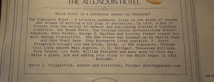 The Algonquin Hotel, Autograph Collection is one of New York City Classics.