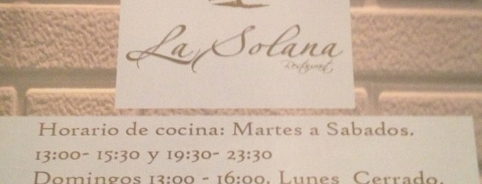 La Solana Restaurant is one of South spain.