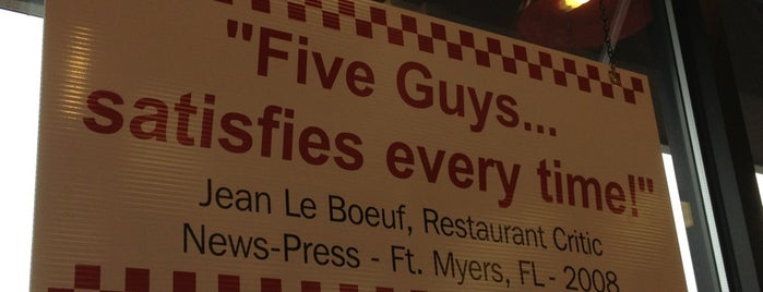 Five Guys is one of N.'ın Kaydettiği Mekanlar.