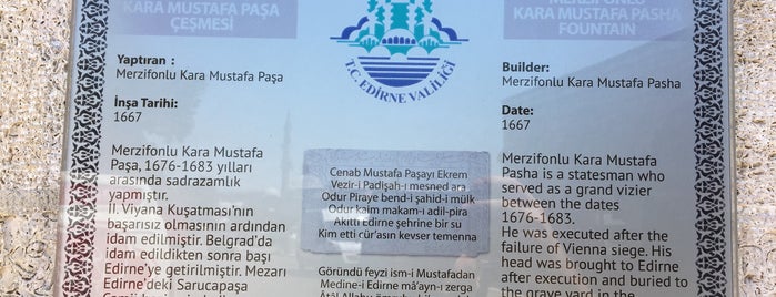 Merzifonlu Kara Mustafa Paşa Çeşmesi is one of Edirne to Do List.