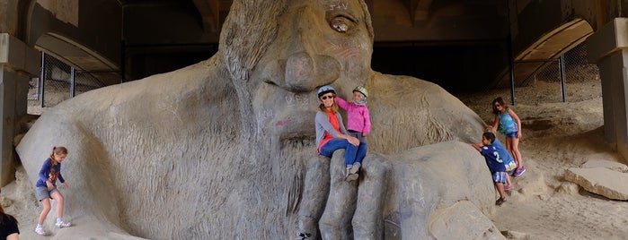 The Fremont Troll is one of Bikabout Seattle.