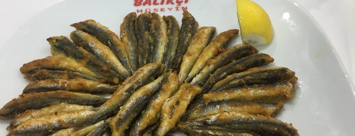 Balıkçı Hüseyin 3 Balık restaurant is one of สถานที่ที่ Nermin ถูกใจ.