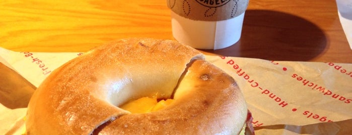 Einstein Bros Bagels is one of DJ’s Liked Places.