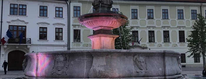 Maximiliánova fontána | Maximilian fountain is one of สถานที่ที่ Sarah ถูกใจ.