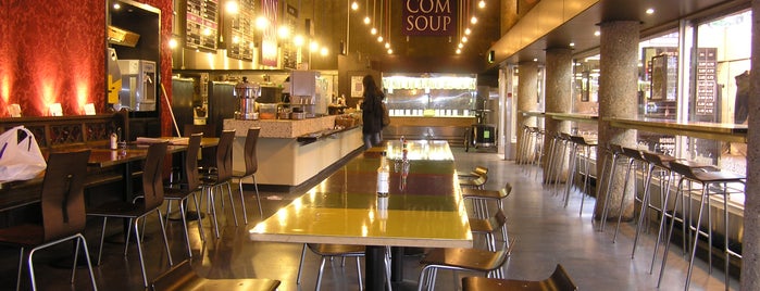Nincomsoup is one of Veggie food places to try.
