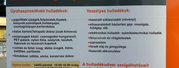 Szelektív hulladékgyűjtő udvar is one of Tempat yang Disukai Kristóf.