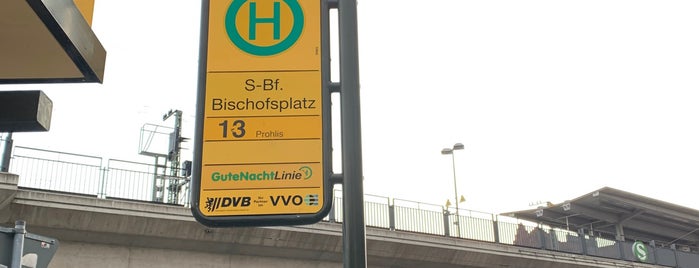 H Bischofsplatz is one of Dresden tram line 13.