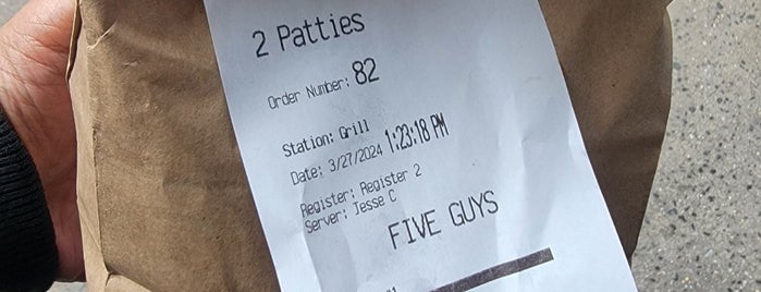 Five Guys is one of Must-visit Food in NYC.