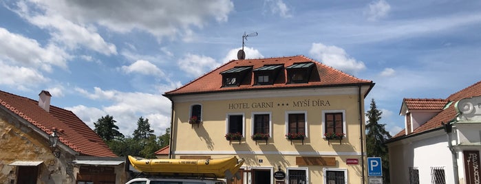 Hotel Garni Myší díra is one of Český Krumlov, Czech Republic..