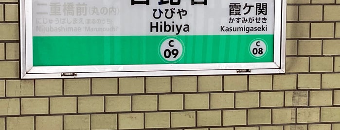 Chiyoda Line Hibiya Station (C09) is one of 東京メトロ.