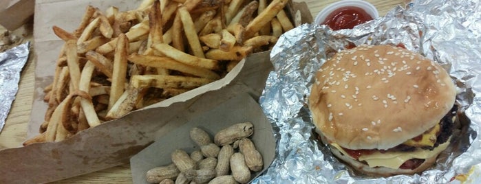 Five Guys is one of The 15 Best Places to Get a Big Juicy Burger in Lincoln.