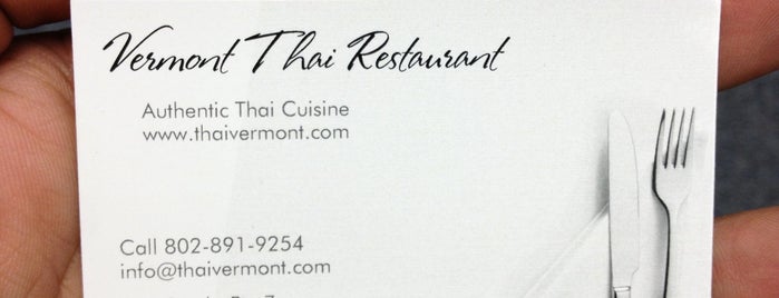 Vermont Thai Restaurant is one of Great Food.