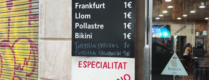 Tot 1€ Bar is one of Bargain Eats BCN.