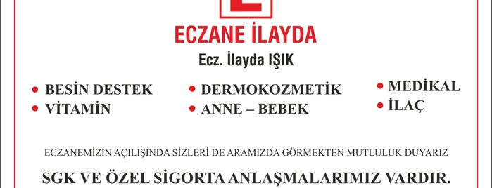 ECZANE İLAYDA is one of Tempat yang Disukai Öykü.