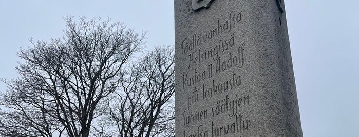 Kustaa II Aadolfin ja Helsingin maapäivien 1616 muistokivi is one of Patsaat ja muistomerkit.