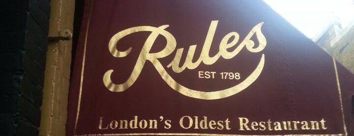 Rules is one of Cocktail Bars Map London 2013 Ed..