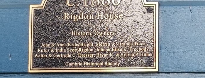 The Rigdon House is one of Cambria.