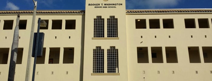 Booker T. Washington Senior High School is one of Overtown.