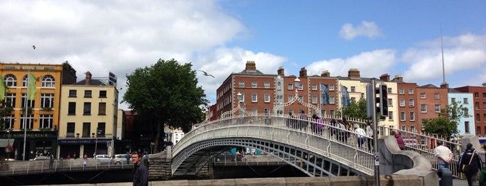 The Ha'penny (Liffey) Bridge is one of Dublin.