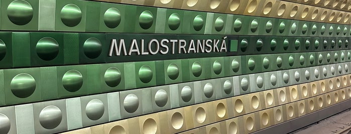 Metro =A= Malostranská is one of Prague metro A green line.