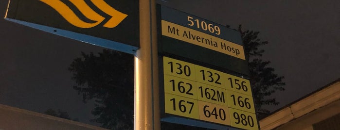 Bus Stop 51069 (Mt Alvernia Hospital) is one of Foursquare Family Friends | Foursquare First Find©.
