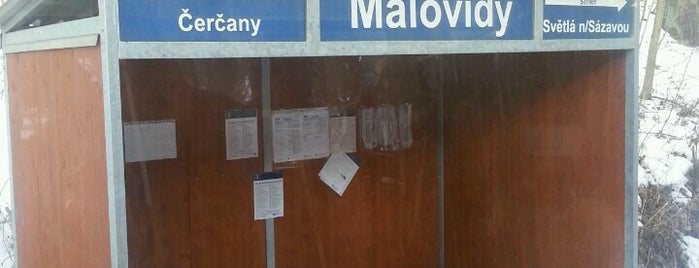 Železniční zastávka Malovidy is one of Železniční stanice ČR (M-O).