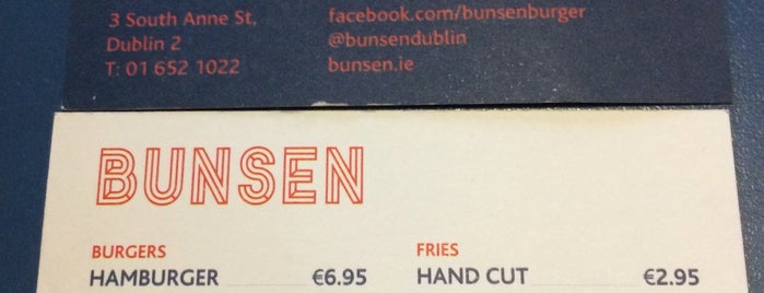 Bunsen is one of The Ultimate Guide to Dublin.