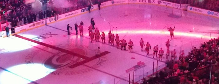 PNC Arena is one of NHL (National Hockey League) Arenas.