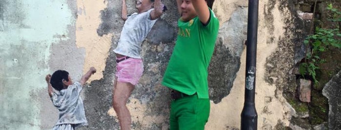 Penang Street Art : Children Playing Basketball is one of Penang.