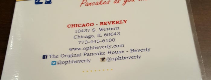 The Original Pancake House is one of Evergreen park/Beverly.