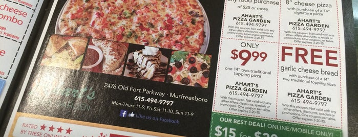 Ahart's Pizza Garden is one of Murfreesboro Clients.