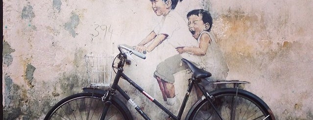 Penang Street Art : Kids on Bicycle is one of Penang Street Art.