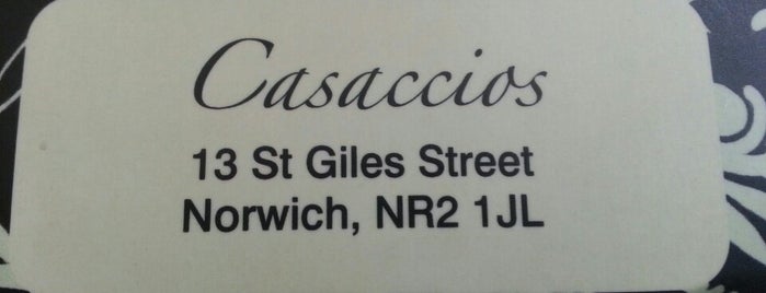 Casaccio's is one of Eat and Enjoy Norwich and Norfolk.