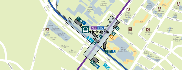 Little India MRT Interchange (NE7/DT12) is one of Downtown Line Stations (DTL).