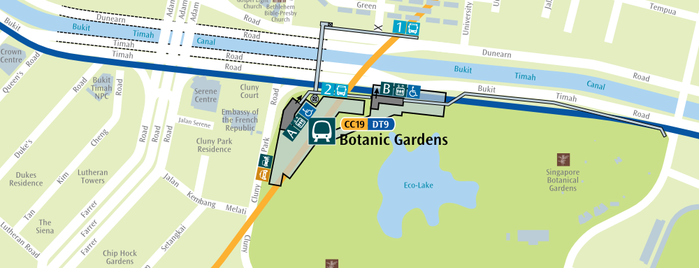 Botanic Gardens MRT Interchange (CC19/DT9) is one of Downtown Line Stations (DTL).