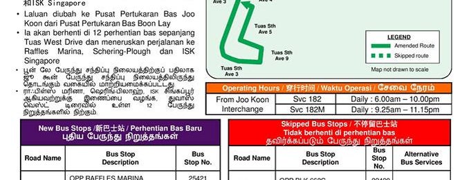 SBS Transit: Bus 182 is one of TPD "The Perfect Day" Bus Routes (#01).