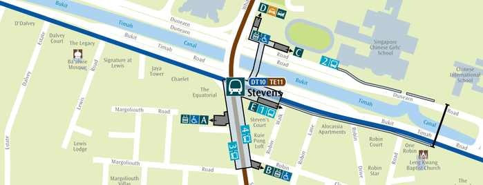 Stevens MRT Interchange (DT10/TE11) is one of Downtown Line Stations (DTL).