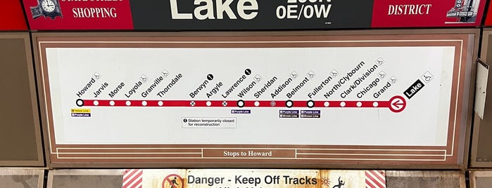 CTA - Lake (Red) is one of Red Line Stops.
