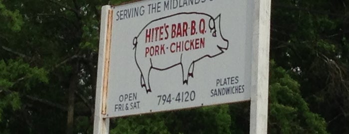 Hite's BBQ is one of South Carolina Barbecue Trail - Part 1.