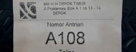 Bank BNI 46 KLN Depok Timur is one of Guide to Depok.