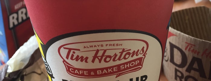 Tim Hortons is one of EATING out of town.