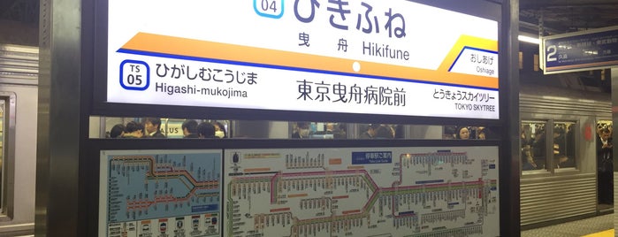 Hikifune Station (TS04) is one of 駅.