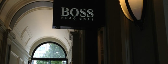 Hugo Boss is one of Tempat yang Disukai Fred.