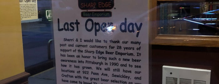 Sharp Edge Beer Emporium is one of Pittsburgh Craft Beer Week.