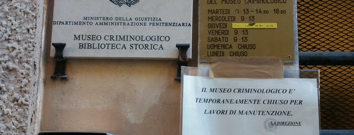 Criminology Museum (Museo Criminologico) is one of Roma.