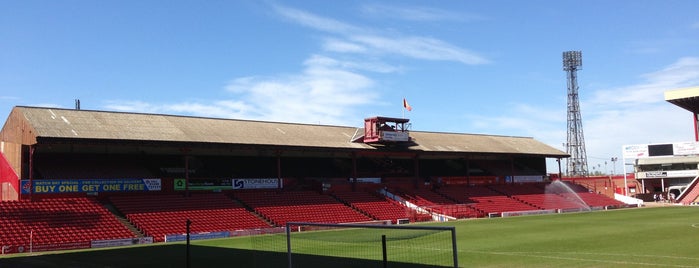 Oakwell Stadium is one of Football grounds visited.