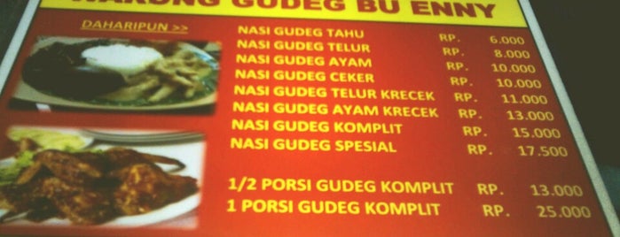 Warung Gudeg Solo Bu Eni & Kedai CJDW is one of Bali's Delicious Life.