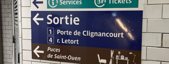 Métro Porte de Clignancourt [4] is one of Paris Metro.