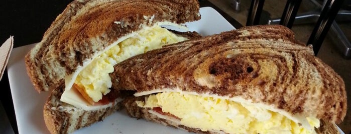 Mildred's Coffeehouse is one of 40 Cure-All Breakfast Sandwiches.